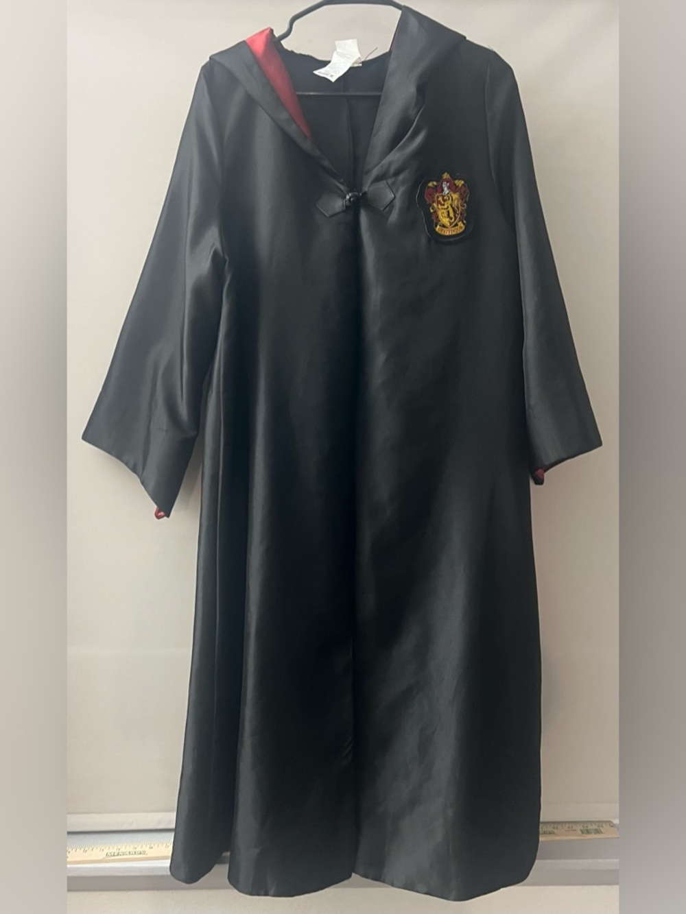 Black Cloak with Thin Red Interior Trim
